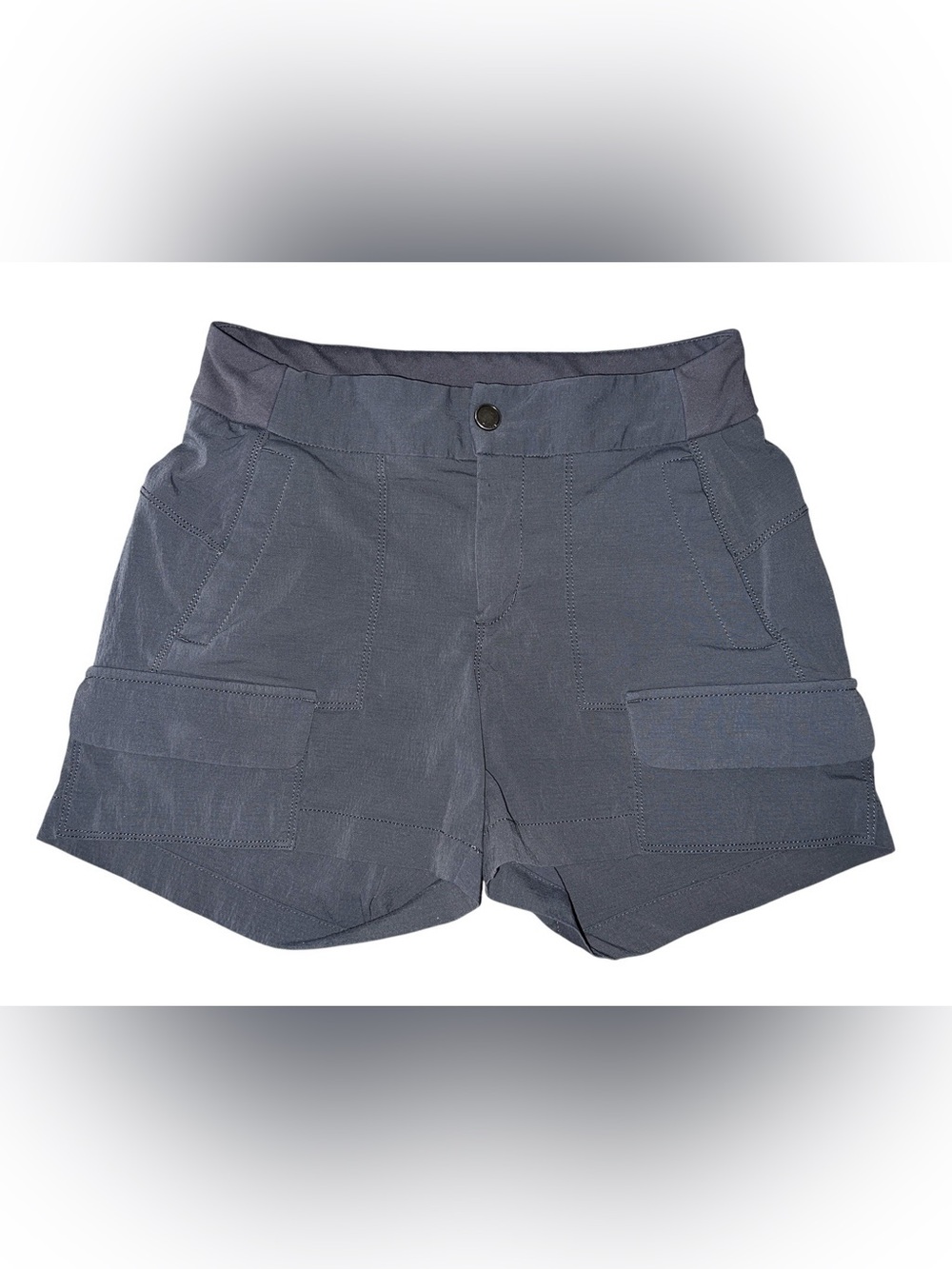 Athleta Shorts Womens Size 2 Gray Drawstring Cargo Casual Comfort